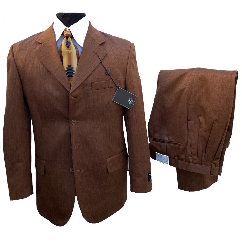 VANETTI  LaCOLLEZIONI MEN'S SUIT 2 PICES SUPERIOR POLYESTER 4B WOOL TOUCH